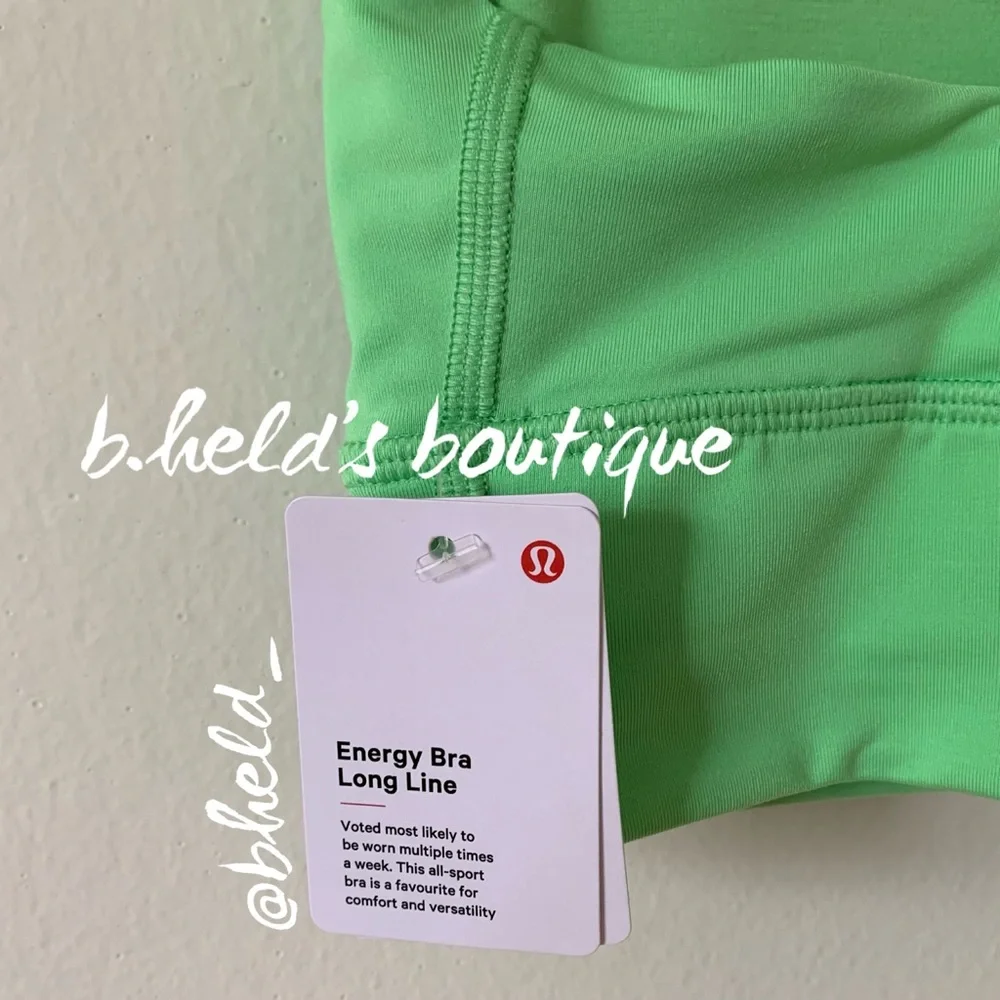 lululemon Energy Bra Long Line in Scream Green Light Size 4 Rare New NWT - Picture 5 of 16
